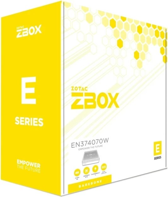 Barebone Zotac ZBOX-EN374070W-BE, Intel Core i7-13700HX, RTX 4070, 2xDDR5, M.2 SSD, Wi-Fi, BT, DUAL 2.5G LAN, EU+UK PLG, E bardhë