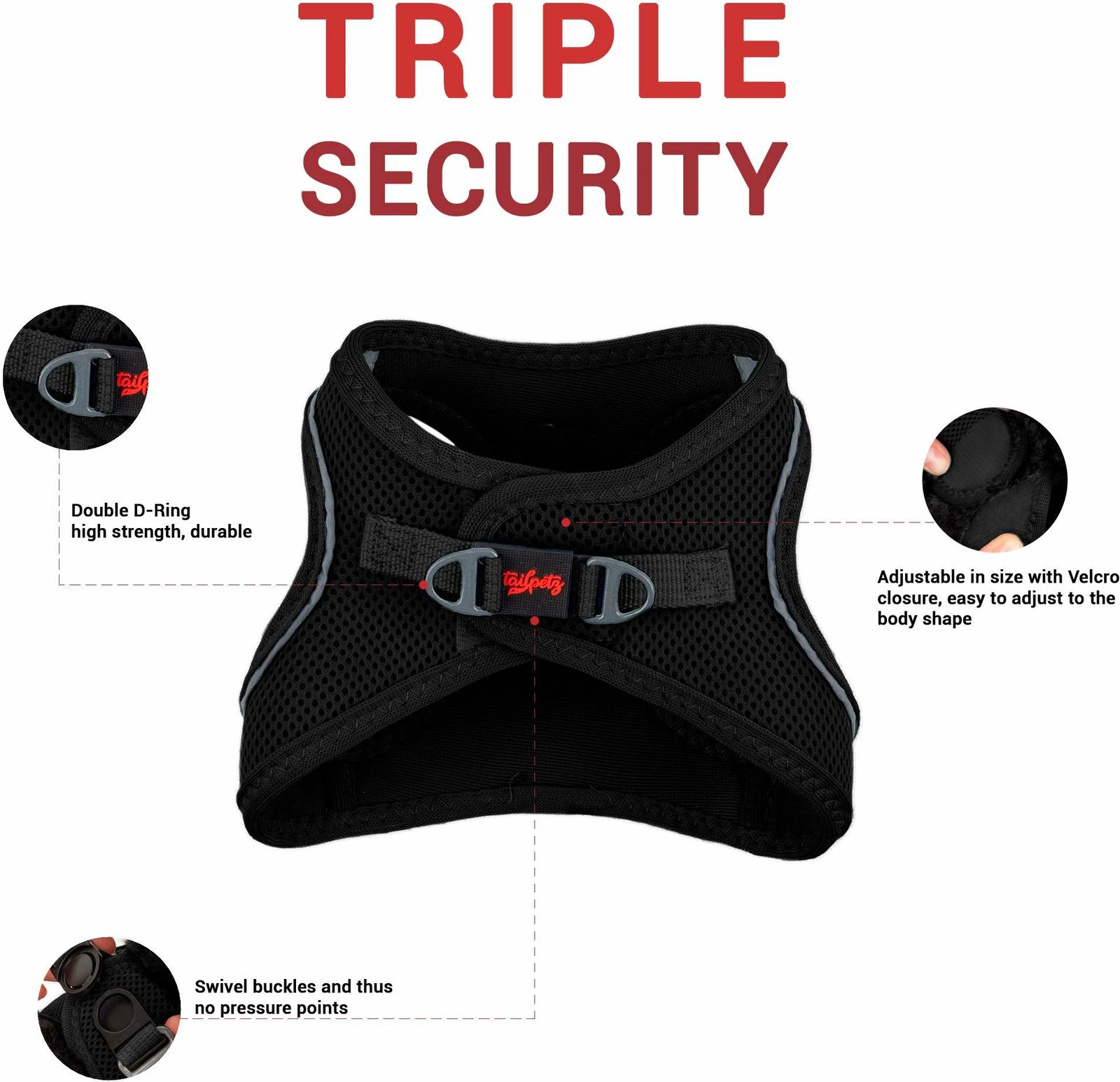 Parzmore për qen, Air-Mesh, ngjyrë e zezë