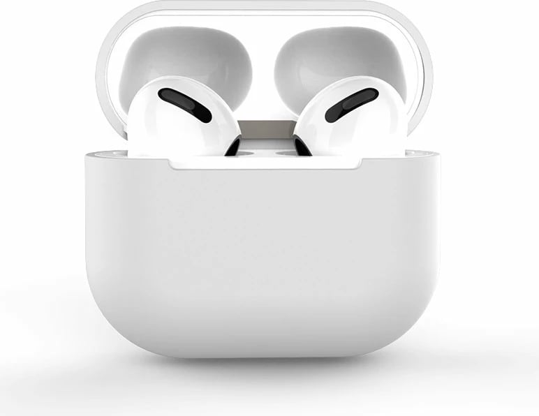 Mbështjellës për kufje Hurtel AirPods 3, silikon, i bardhë