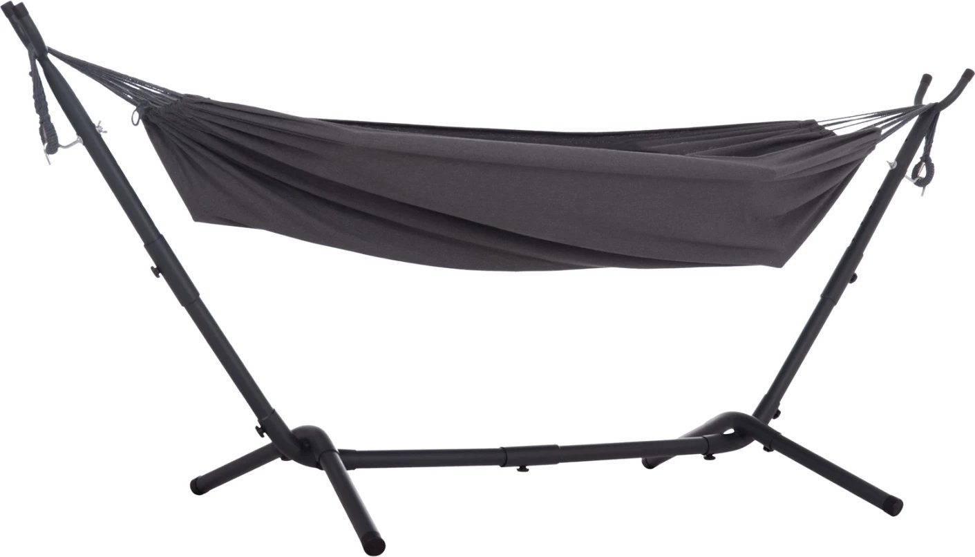 Hamake CRAVE, kornizë metalike antracit, pëlhurë gri e errët, 265x93x105cm