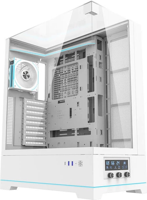 Kasë Darkflash DY450L PRO, Big Tower, 1 ventilator, e bardhë
