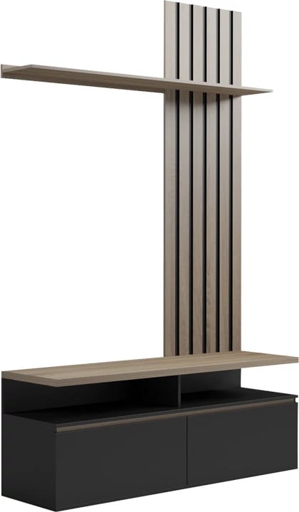 Set salloni Perlento, ngjyrë e zezë dhe sonoma, 140x41x219.5cm