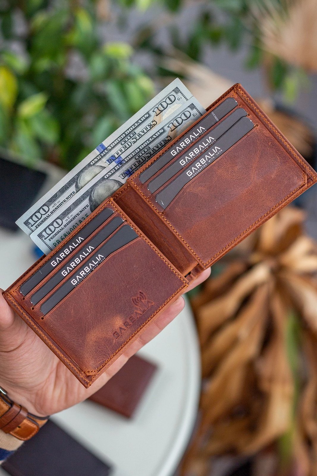 Mbajtës kartelash prej lëkure, ngjyrë tan, Zoozie Bags, Porto