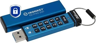USB Kingston IronKey Keypad 200 32GB, USB 3.2, blu