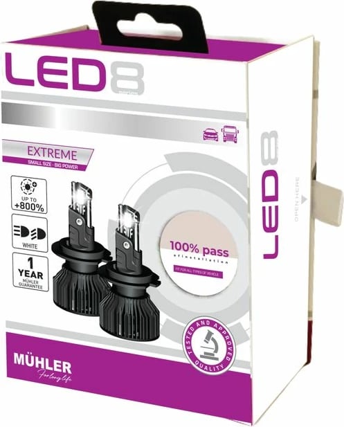 Lampa Led H11 12/24v +800% All Types Led8 Muhler