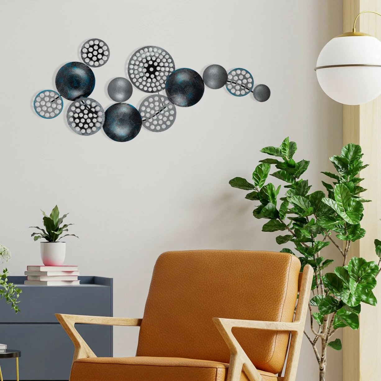 Aksesor dekorativ metalik për mur, Wallity Bronte, CH103-4