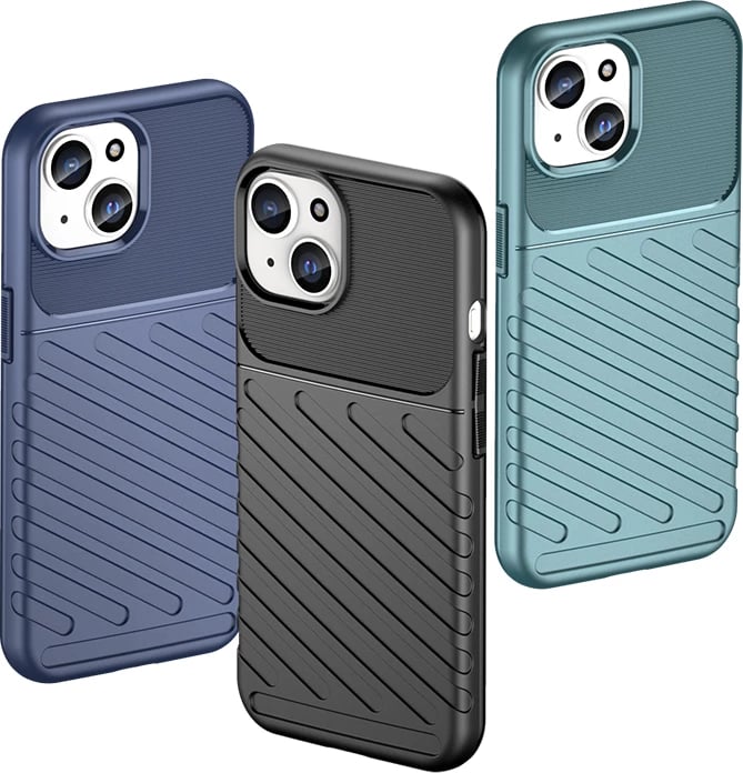 Mbështjellës Hurtel Thunder Case për iPhone 15, TPU, kaltër