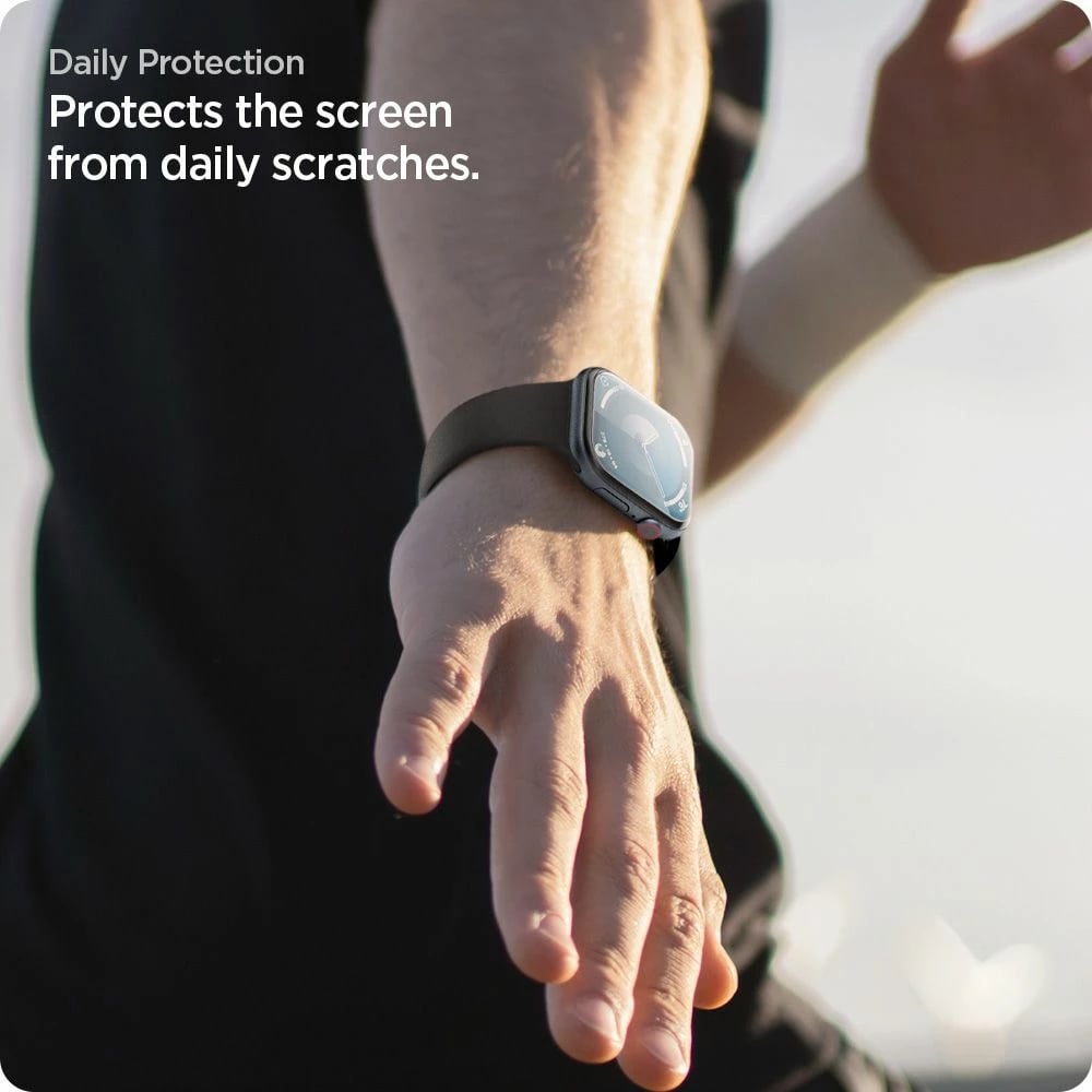 Mbrojtëse ekrani për smartwatch Spigen Elite Shield EZ FIT Hybrid Glass, për Apple Watch 10 46mm, Transparent, 2-pack