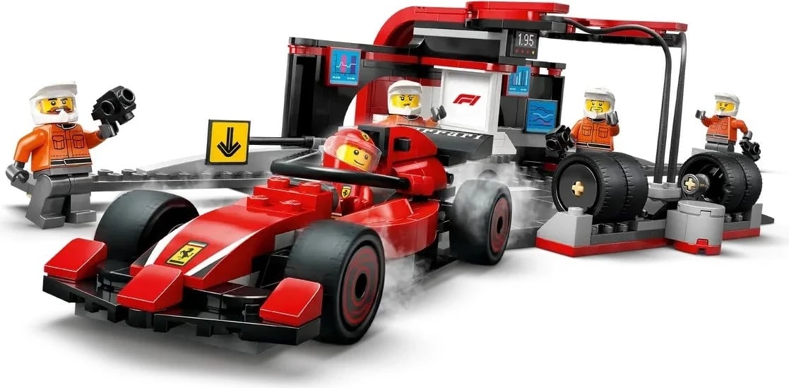Set LEGO City 60443, Pit Stop & Pit Crew me veturë Ferrari, Kuq Set LEGO City 60443, Pit Stop & Pit Crew me veturë Ferrari, Kuq