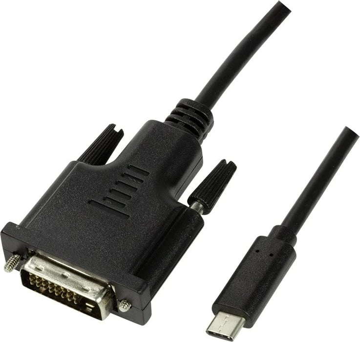 Kabllo LogiLink UA0331 USB-C në DVI-D 24pin, 1.8m, e zezë