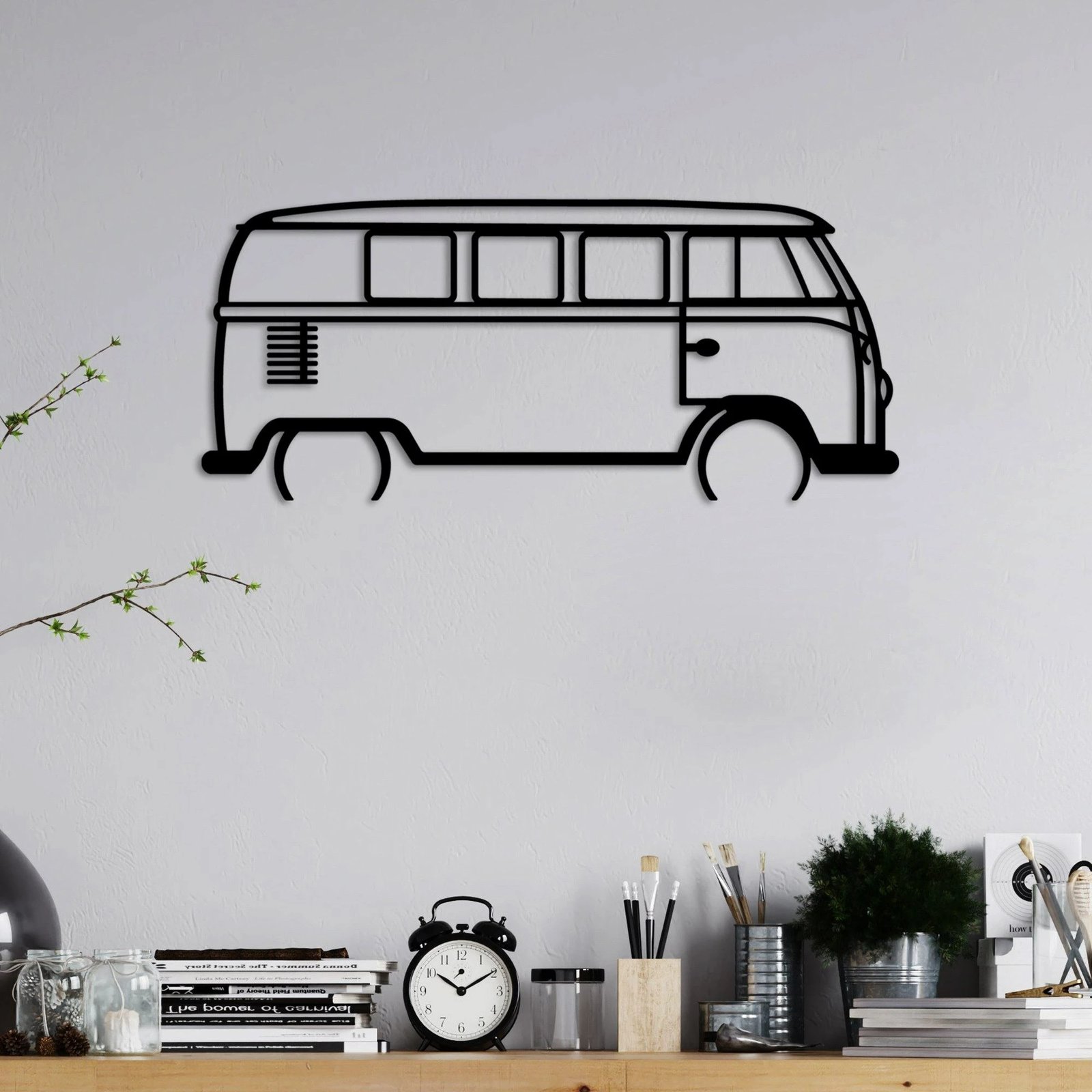 Aksesor dekorativ për mur, metalik, Wallity Vosvos 12, ngjyrë e zezë, 73x33cm