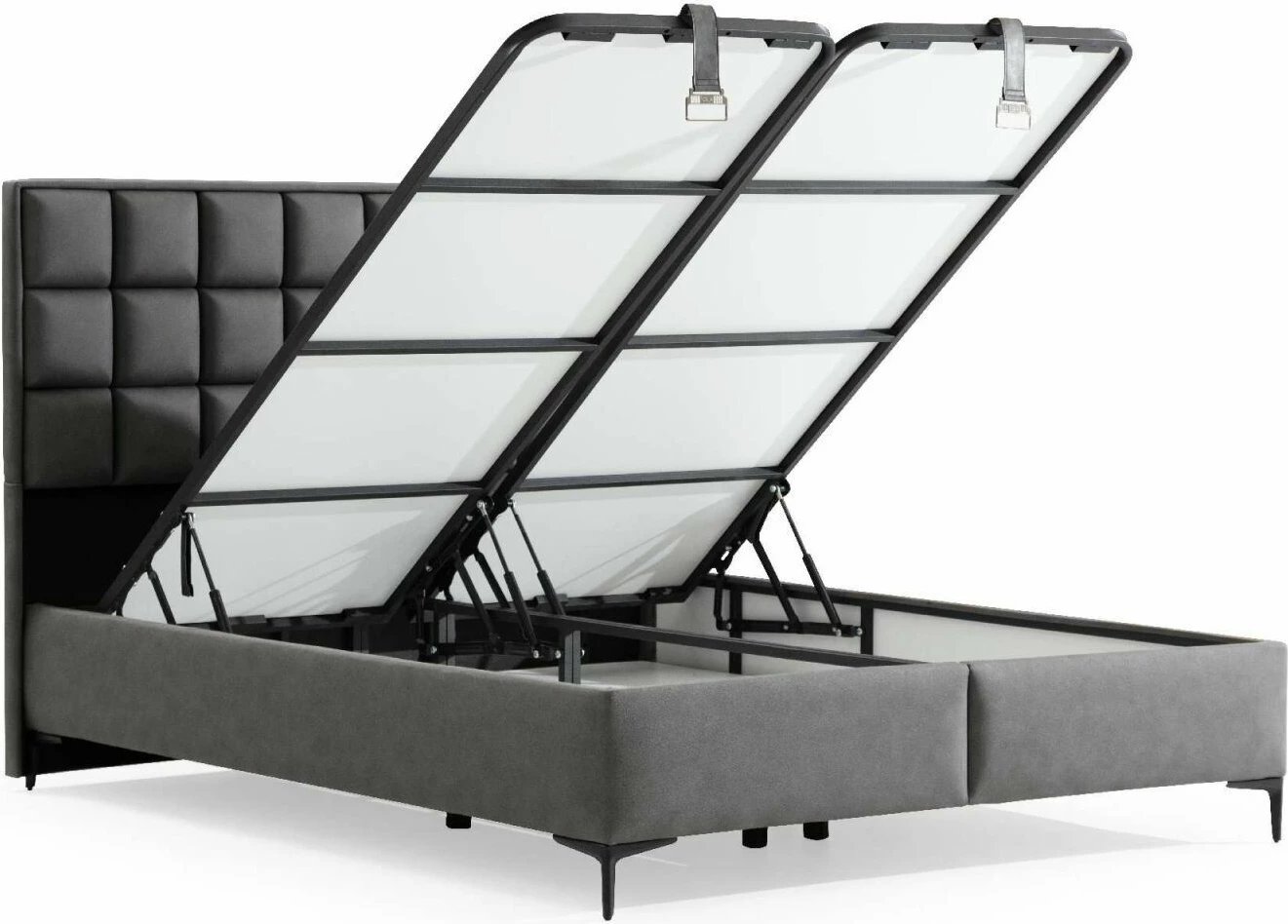 Baze dhe taban krevati dopio, ngjyrë gri, Skye Decor Abella, 120x200