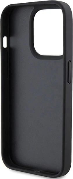 Mbështjellës Guess Leather 4G Stamped për iPhone 15 Pro Max, i zi