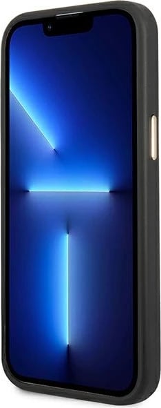 Mbështjellës Guess 4G Vintage Gold Logo për iPhone 14 Pro Max 6.7", i zi