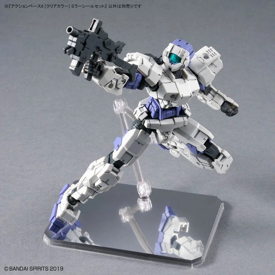Set bazash ekspozimi Bandai Action Base 6, për modele 1/144, ngjyrë transparente, me ngjitëse pasqyre, 2 copë
