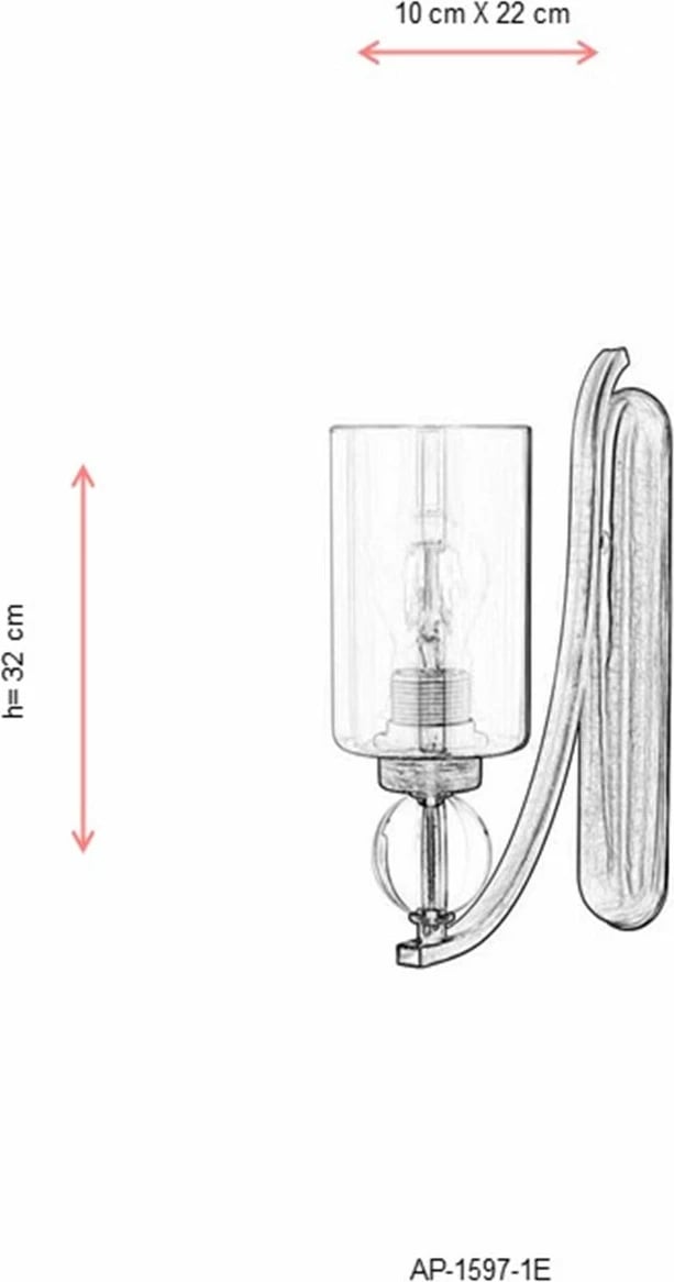 Llambë muri Opviq, AP-1597-1E, ngjyrë antike