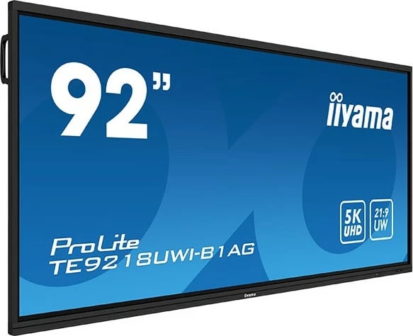 Ekran interaktiv iiyama ProLite TE9218UWI-B1AG 92 inç, 5K UHD, 21:9, Wi-Fi