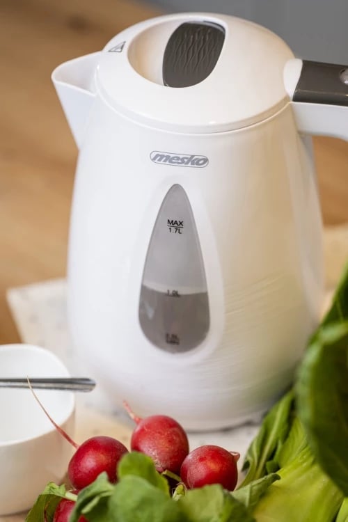 çajnik elektrik, Adler Mesko, MS1261, 1.7 L, 2200W, plastikë, i bardhë/gri