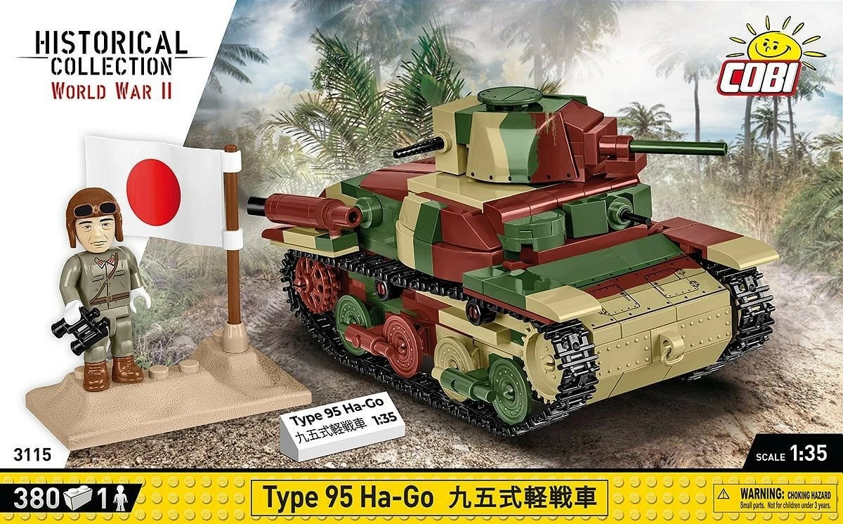 Set ndërtimi Cobi Klocki Type 95 Ha-Go, 1:35, 380 pjesë, me figurë ushtari japonez