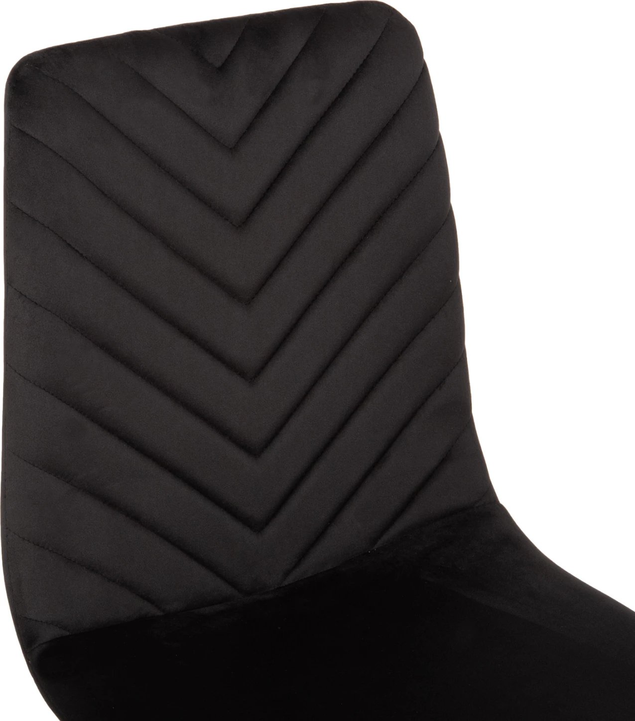 Karrige ngrënieje LATRELL, FH8587.04, kadife e zezë & këmbë metalike të zeza, 43x54x88H cm., set prej 4 copësh