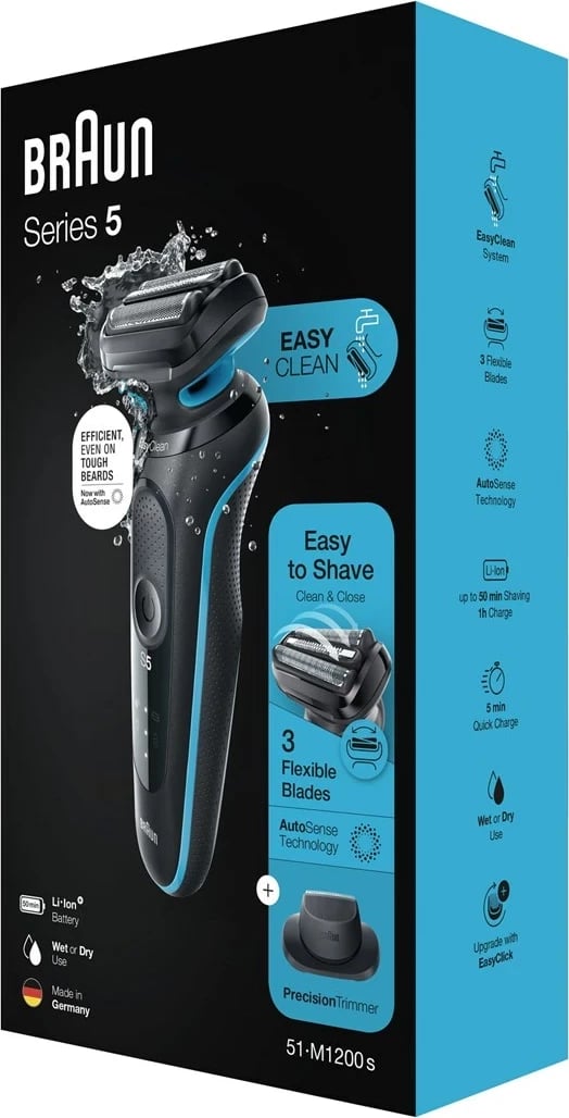 Makinë rroje Braun Series 5 51-M1200s, e zezë, blu