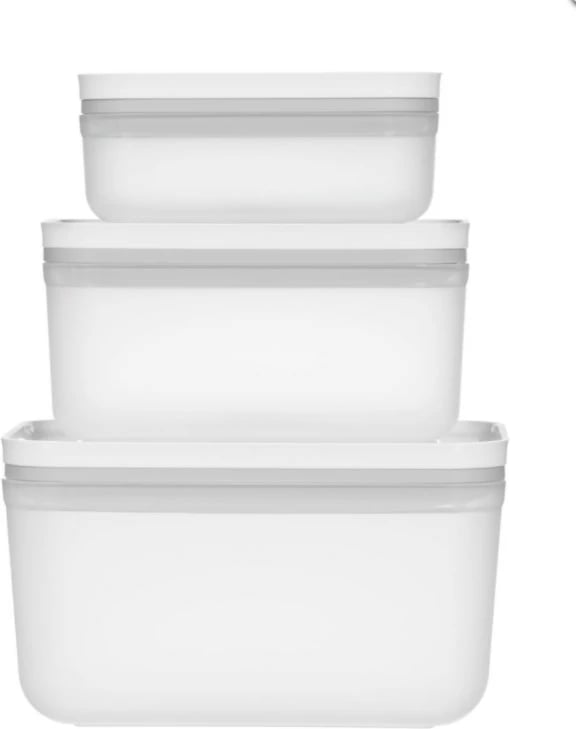 Set me 3 kuti plastike për ushqim Zwilling Fresh & Save, plastikë, transparente/të bardha