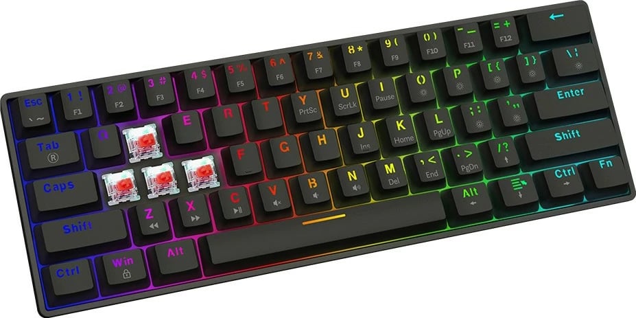Tastierë mekanike Savio Blackout X2, OUTEMU Red, 60%, me ndriçim ARGB, e zezë