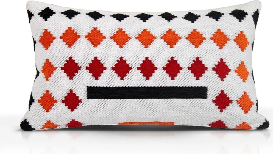 Jastëk dekorativ Evila Originals, rustik, bardhë, 58x33cm