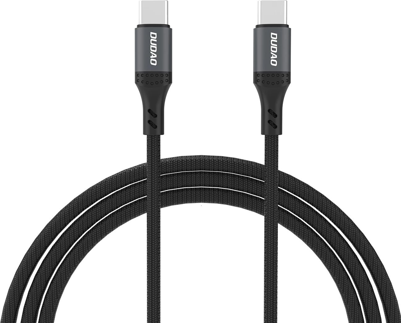 Kabllo USB-C në USB-C Dudao L3CC, 2m, 60W, najlon, e zezë