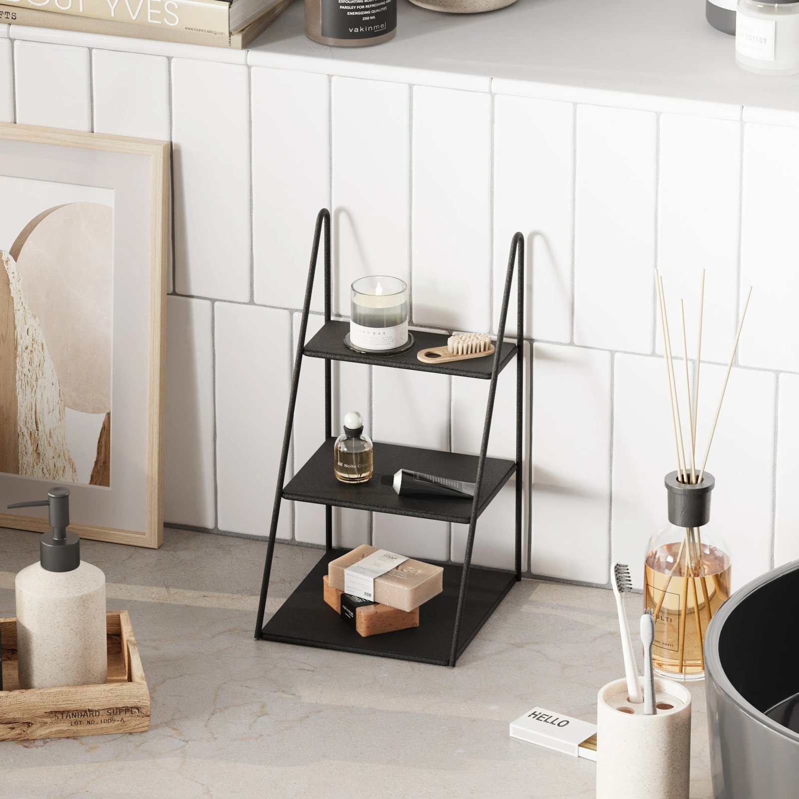 Aksesor dekorativ metalik, dizajn Aberto, Kalımnos, ngjyrë e zezë