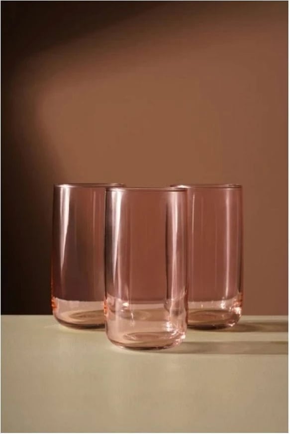 Set gotash prej qelqi, rozë, 3 copë, Hermia Concept, PB-420805 P