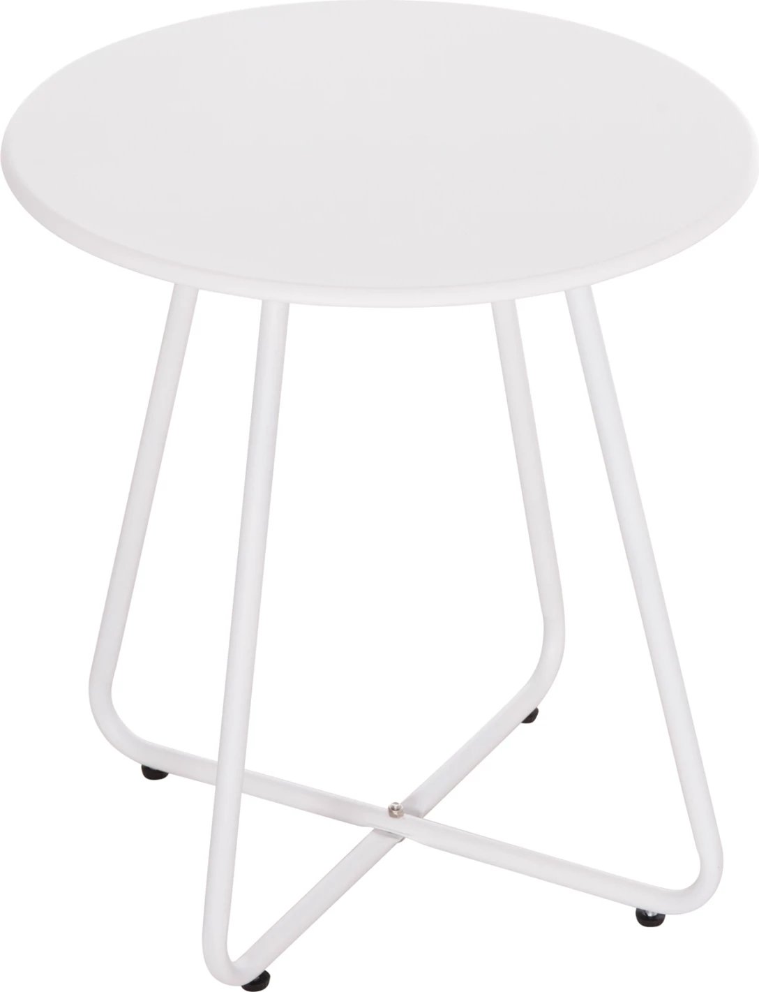 Tavolinë anësore e rrumbullakët SAMMON FH6271.02 metalike, ngjyrë e bardhë, Φ45x50Hcm