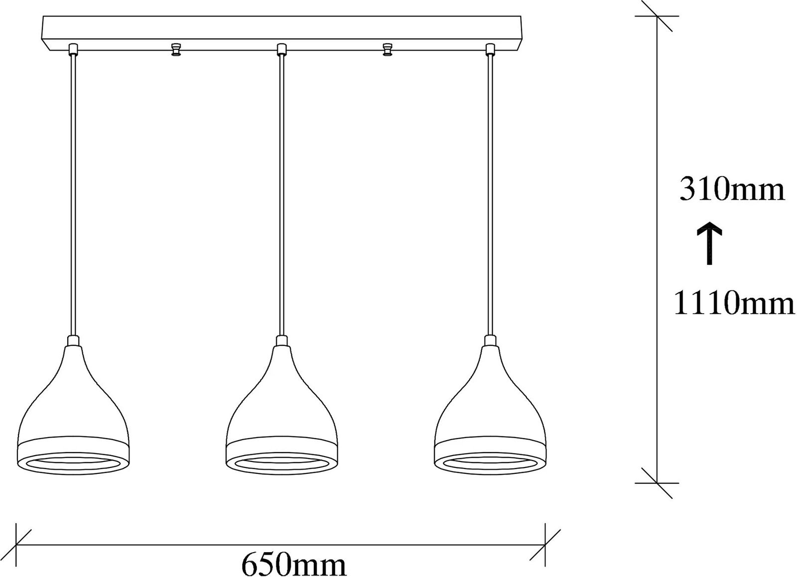 Llambë tavani Opviq, Yıldo - 7041, ngjyrë e zezë dhe bakri