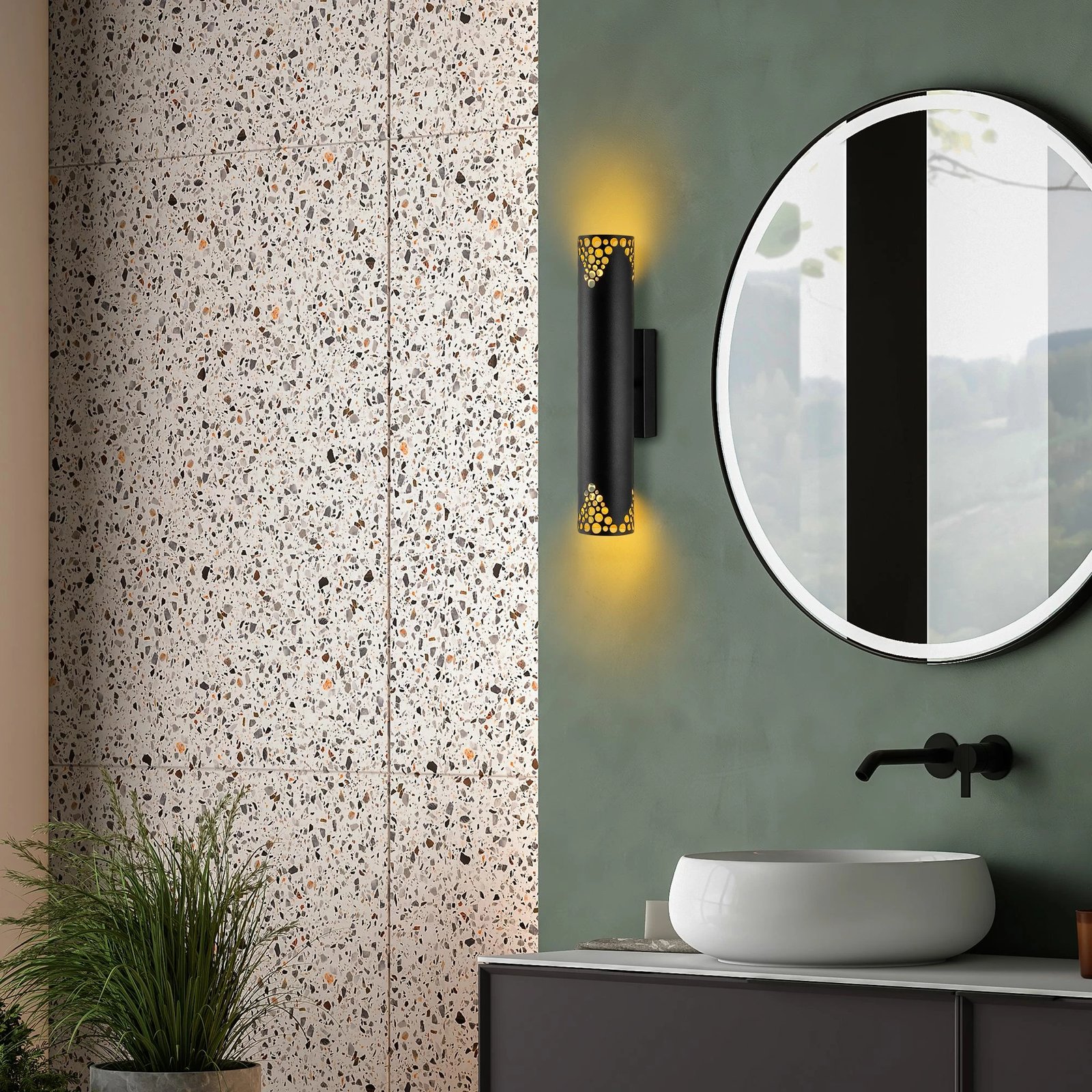 Llambë muri Opviq, Halo - 15371, ngjyrë e zezë