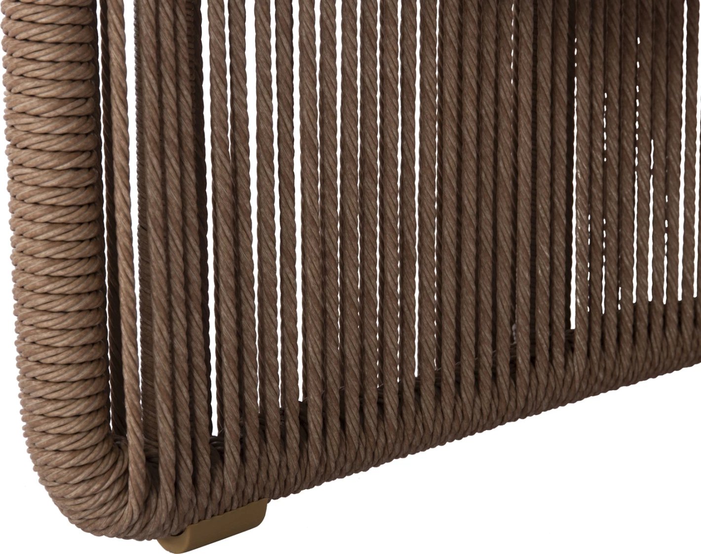 Tavolinë kafeje katrore alumini, litar bezh, sipërfaqe gur sintetik, 88x88x39.5cm, Destiny CD6171