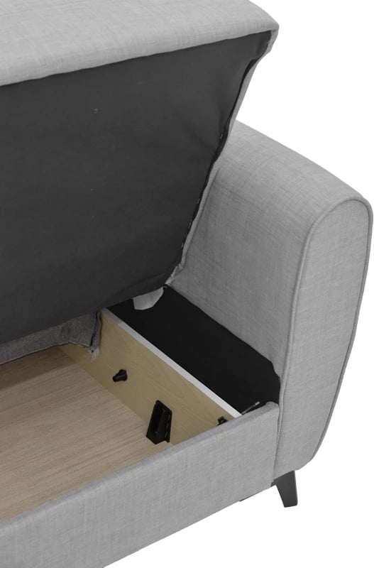 Set salloni 2 pjesë Lincoln, stof ngjyrë hiri e çelët