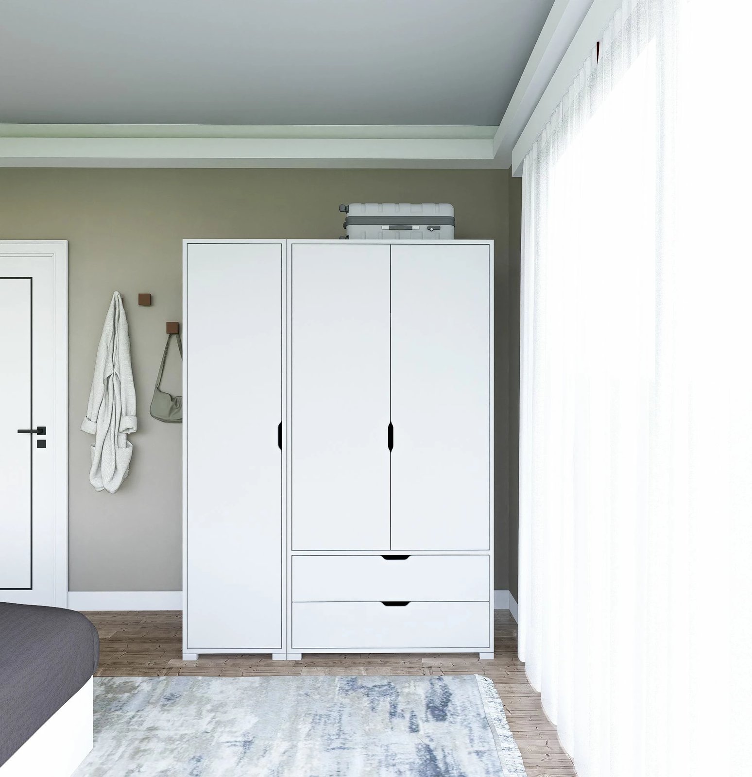 Dollap Skye Decor, i bardhë, Duru 1600-020