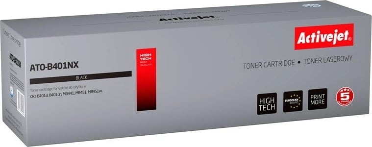 Toner zëvendësues Activejet ATO-B401NX për printer Oki, i zi