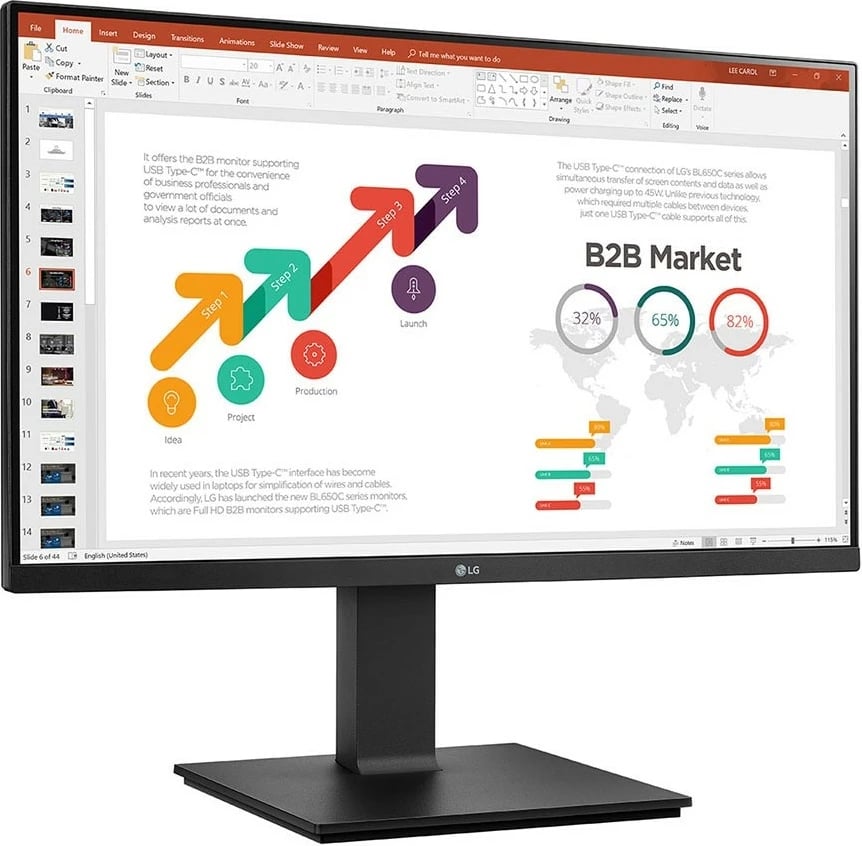 Monitor LG 24BP45SP-B, 23.8 inç, Full HD, LED, 5 ms, i zi