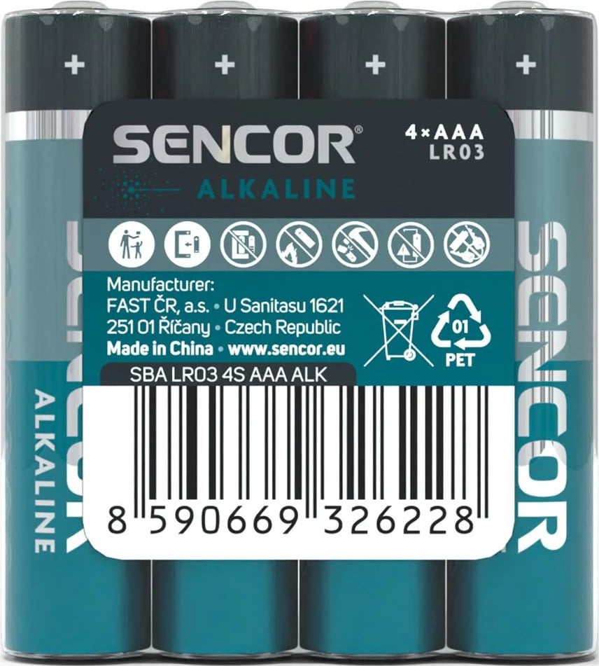 Bateri Sencor SBA LR03 4S AAA Alk, 4 copë