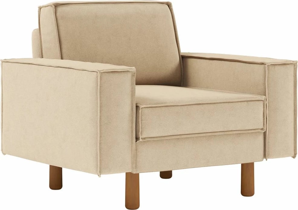 Karrige një vendëshe Atelier del Sofa, ngjyrë rëre, këmbë dru arre, Sparrow 1