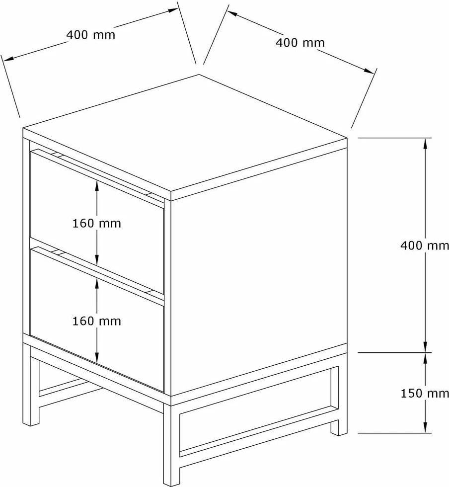 Komodinë Hanah Home, Nehir, ngjyrë safir dhe e zezë