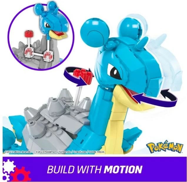 Set ndërtimi Mega Bloks Pokémon Lapras HKT26, 527 pjesë, plastikë, blu