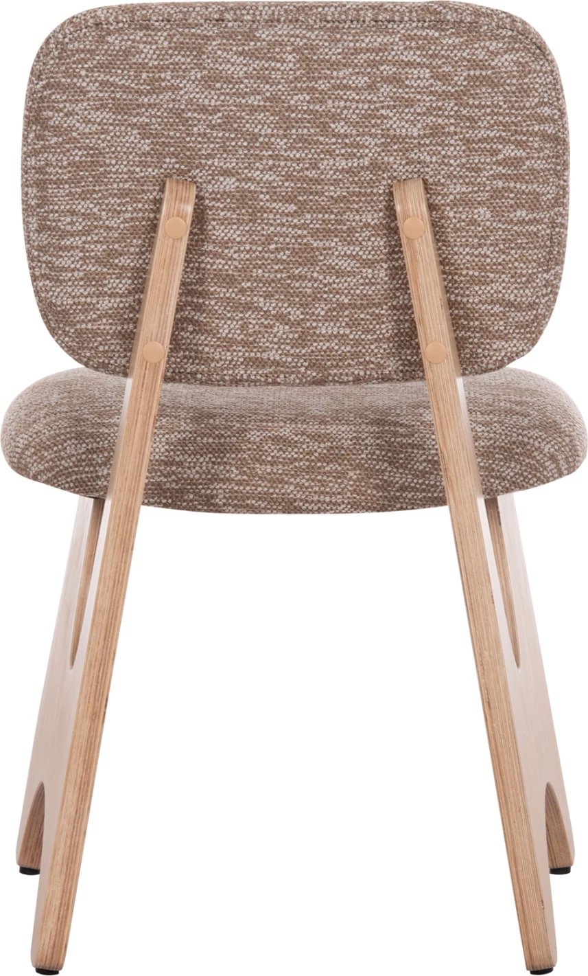 Karrige ngrënieje BELLISI, stof kafe, këmbë dru lisi, FH18248.01, set 2 copë, 53x56x78cm