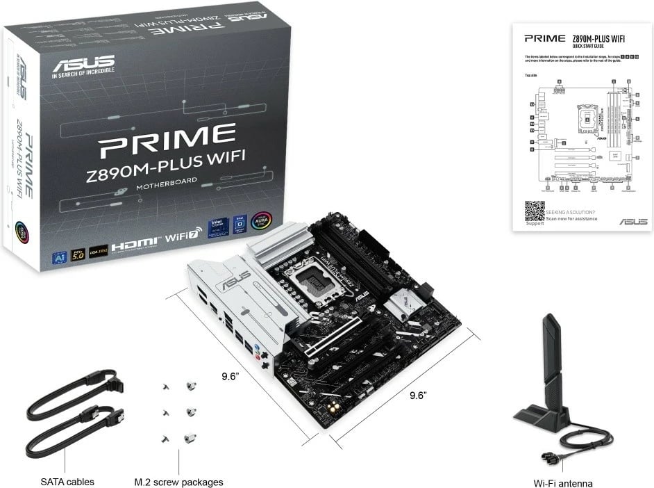 Pllakë amë, Asus PRIME Z890M-PLUS WIFI, LGA1851 Intel Z890, 4x DDR5, mATX, PCIe 5.0, WiFi, TB4/DP