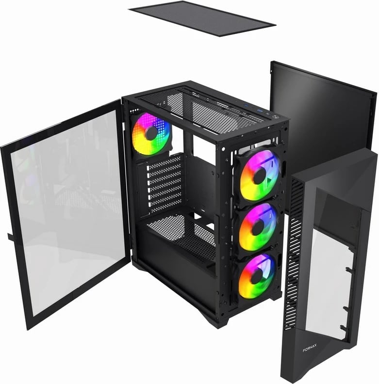 Kasë Gembird Fornax 900 CCC-FC-900ARGB, ATX, ARGB, e zezë