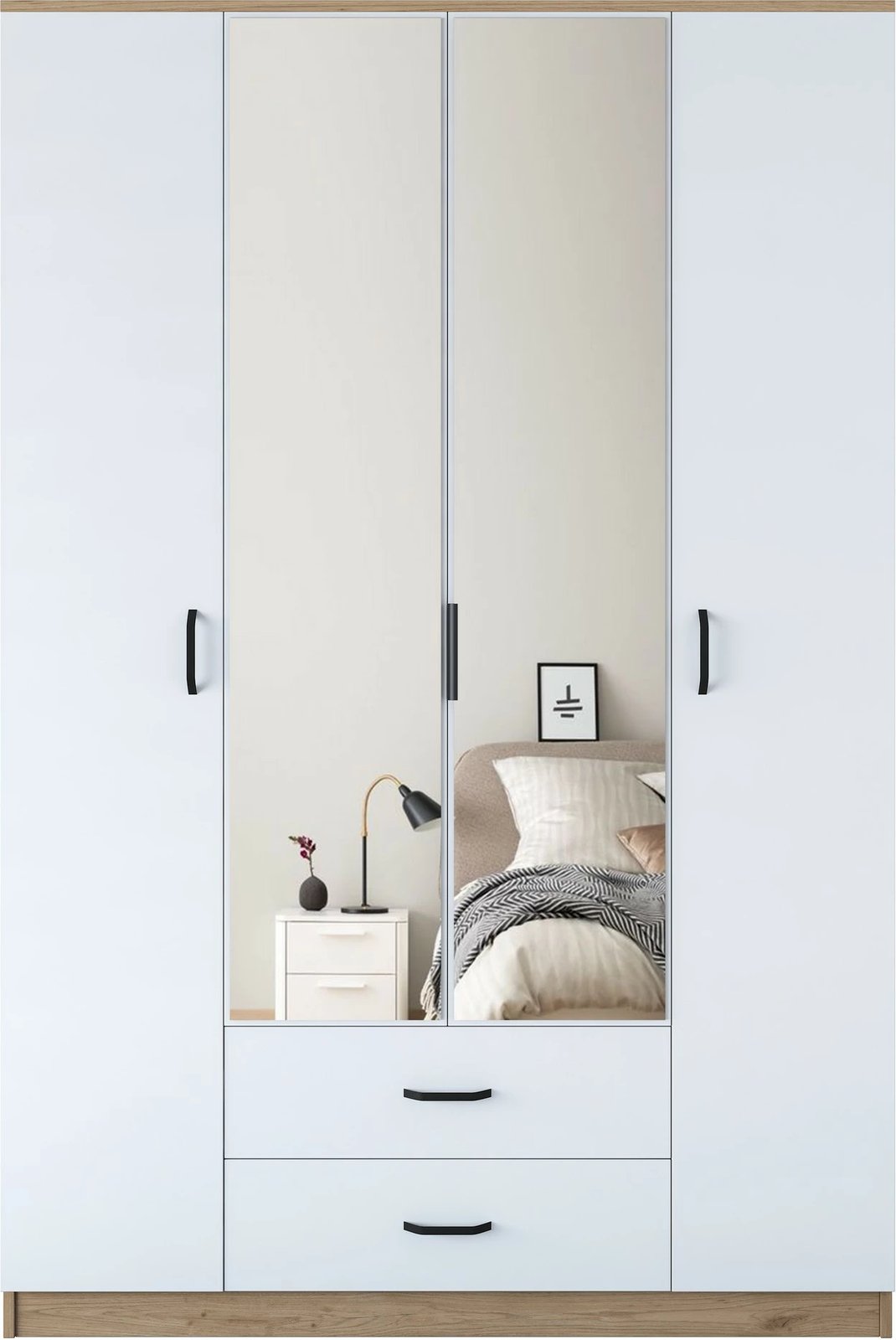 Dollap Skye Decor, ngjyrë arr dhe e bardhë, BA131 - 3052