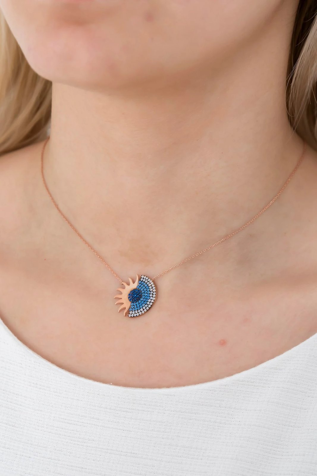 Varëse argjendi, Jumeon, NRZ99150, ngjyrë rozë ari, blu e kaltër