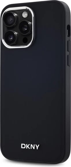 Mbështjellës DKNY Plain Logo MagSafe për iPhone 14 Pro Max, i zi