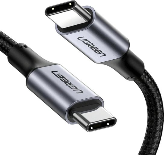 Kabëll USB C në USB C Ugreen 70427, 1m, 100W, e zezë/argjendtë